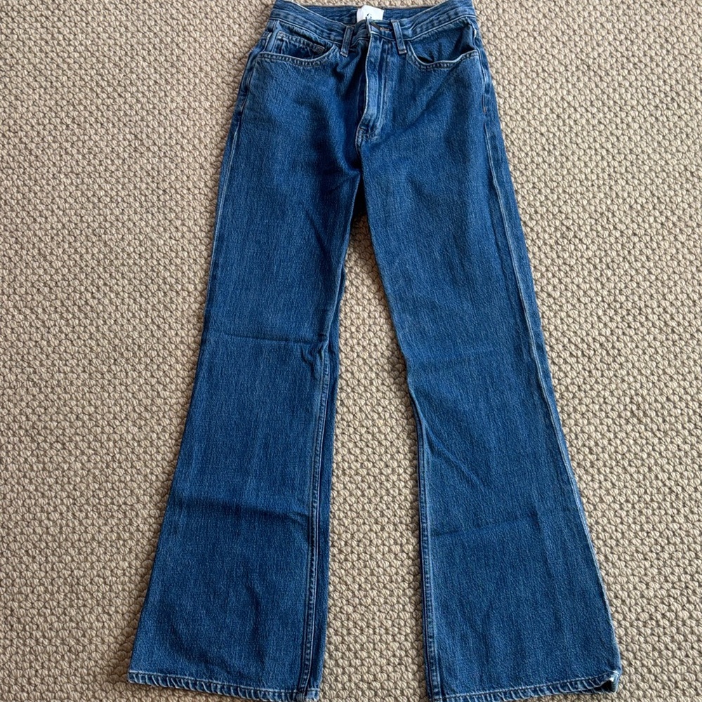 G Label Classic High-Rise Wide-Leg Women’s Jeans in Dark Blue